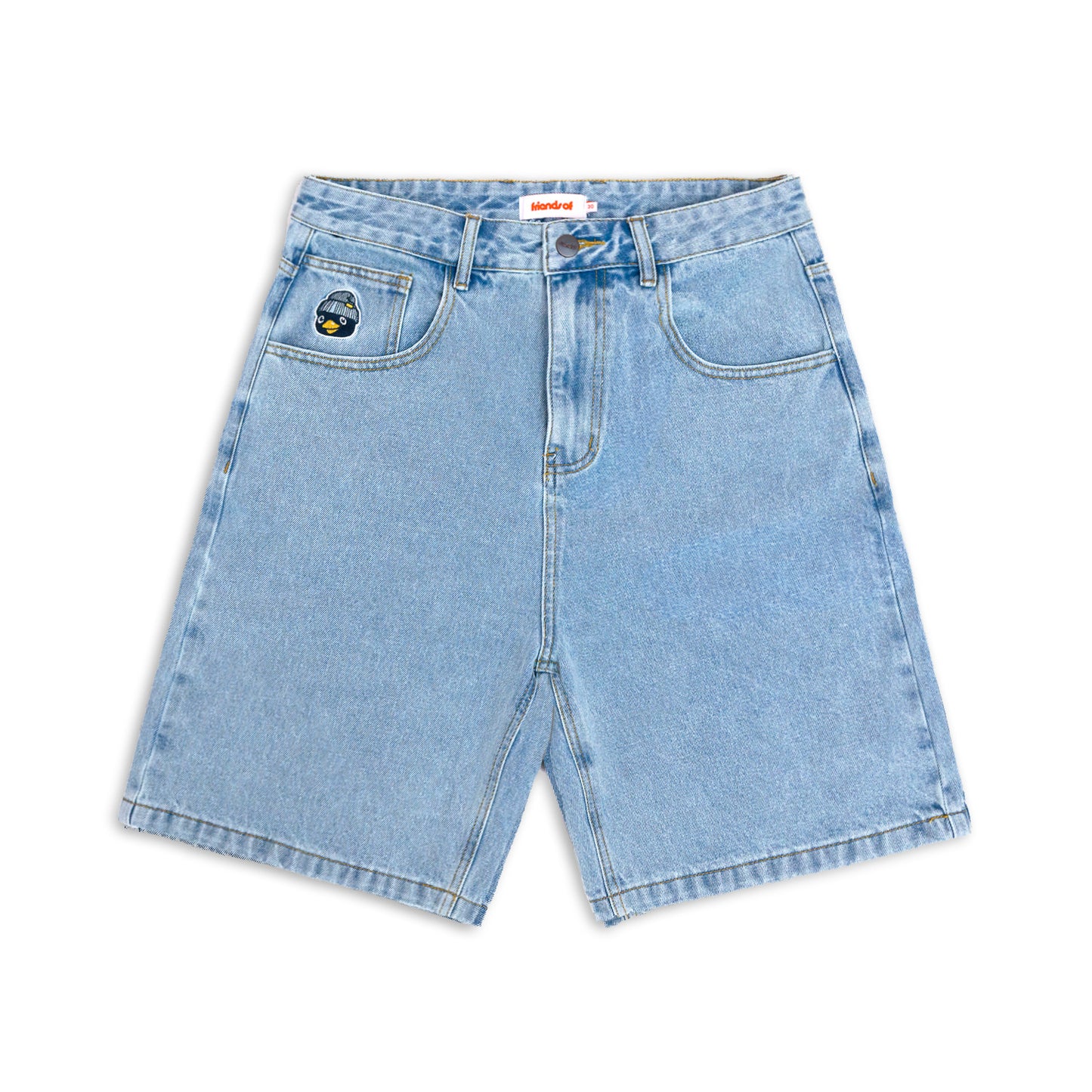 Friends Of 'Little Penguin' Denim Short - Light Blue