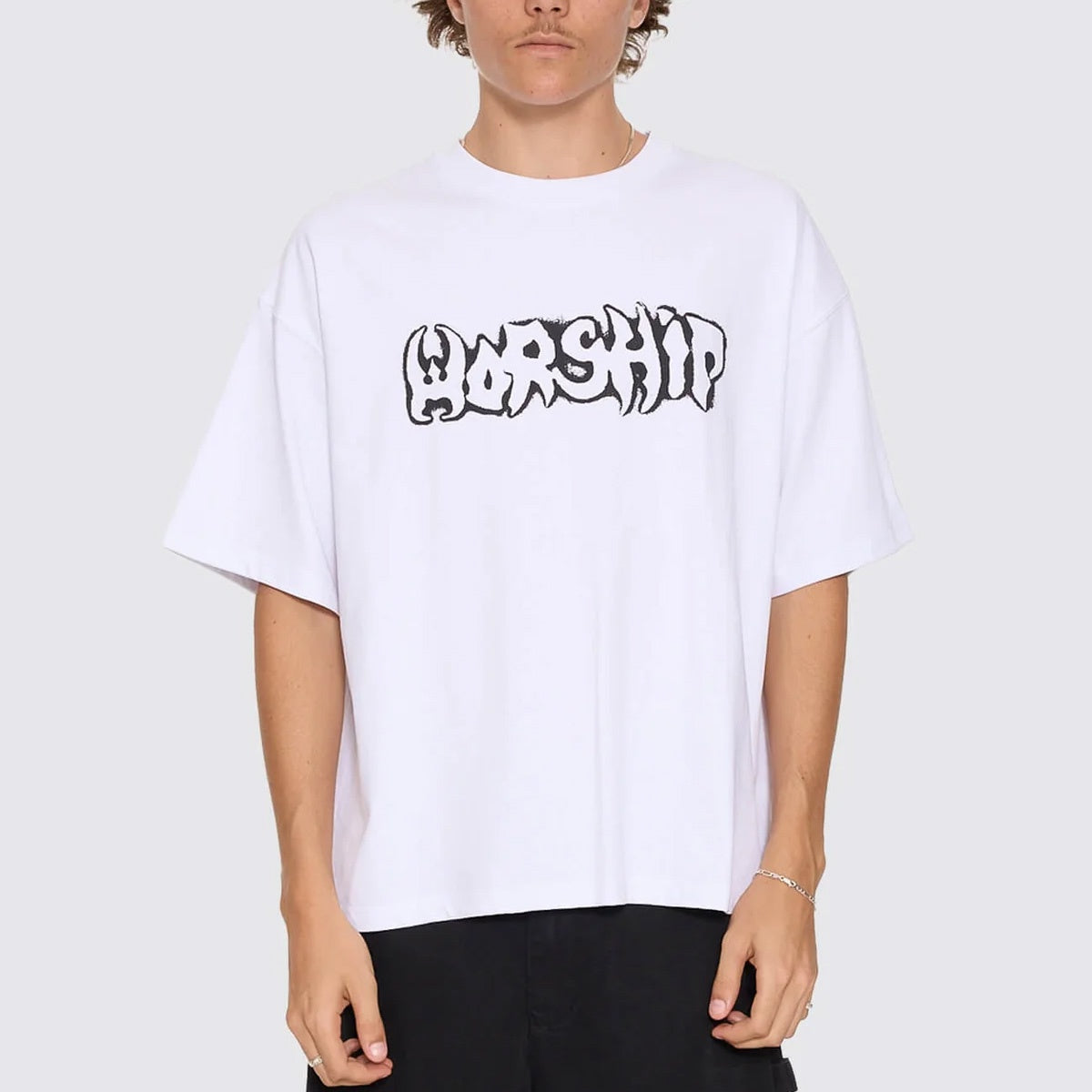 Fadeaway Box Crop Overdye Tee - White