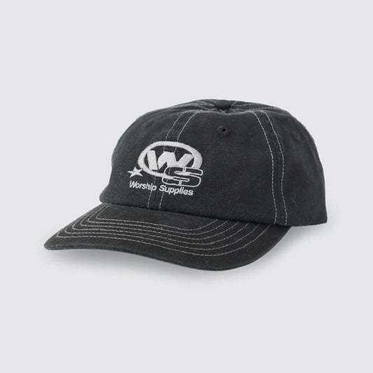 Topper 6 Panel Hat - Washed Black