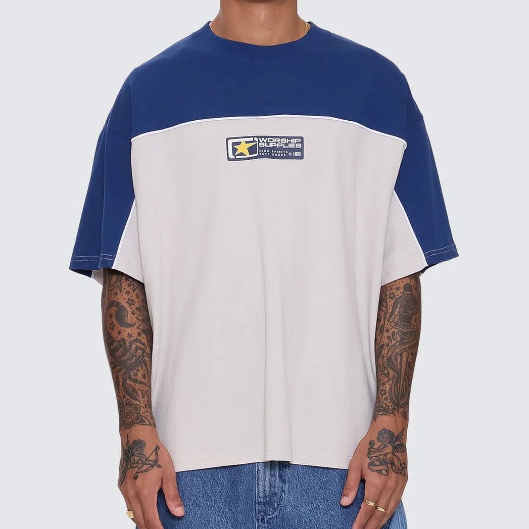 Blenders Oversize Panel Tee - Blue Depths