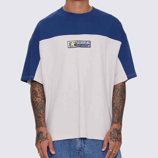 Blenders Oversize Panel Tee - Blue Depths