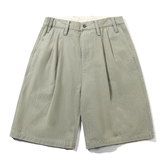 Pleated Shorts - Washed Fatigue