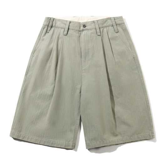 Pleated Shorts - Washed Fatigue