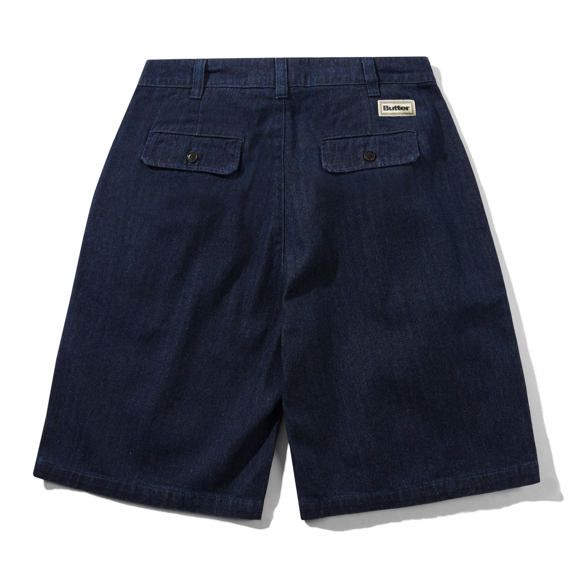 Pleated Shorts - Herringbone Denim