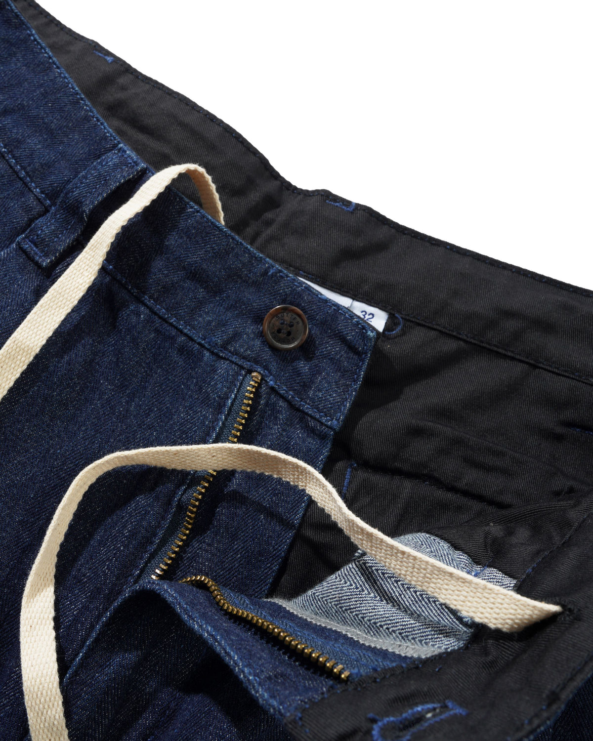 Pleated Shorts - Herringbone Denim