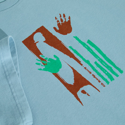 Sitting Hands Tee - Sky Blue