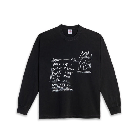 On Repeat LS Tee - Silver Black