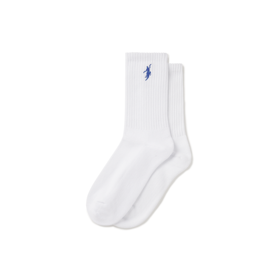 No Comply Rib Socks - White/Blue