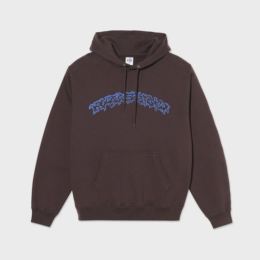 Contrast Dave Hoodie Crude Logo - Chocolate
