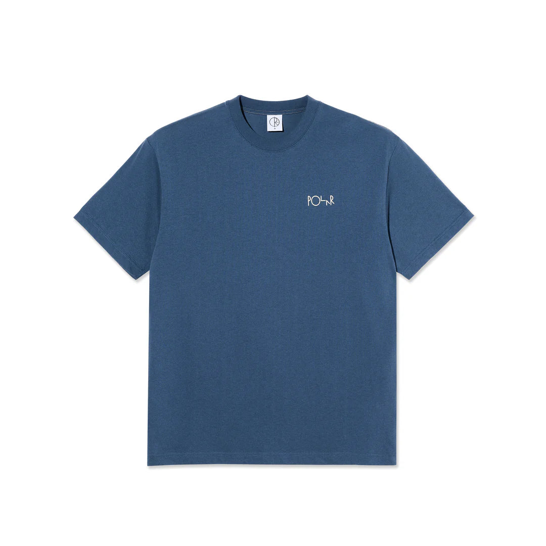 Contrast Tee Stroke Logo - Grey Blue