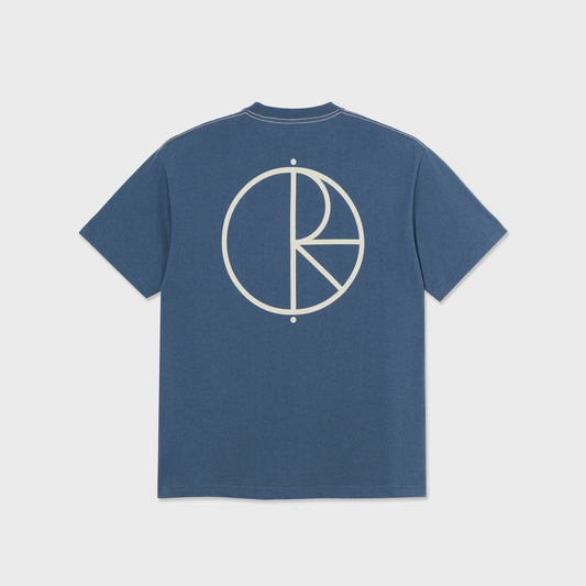 Contrast Tee Stroke Logo - Grey Blue