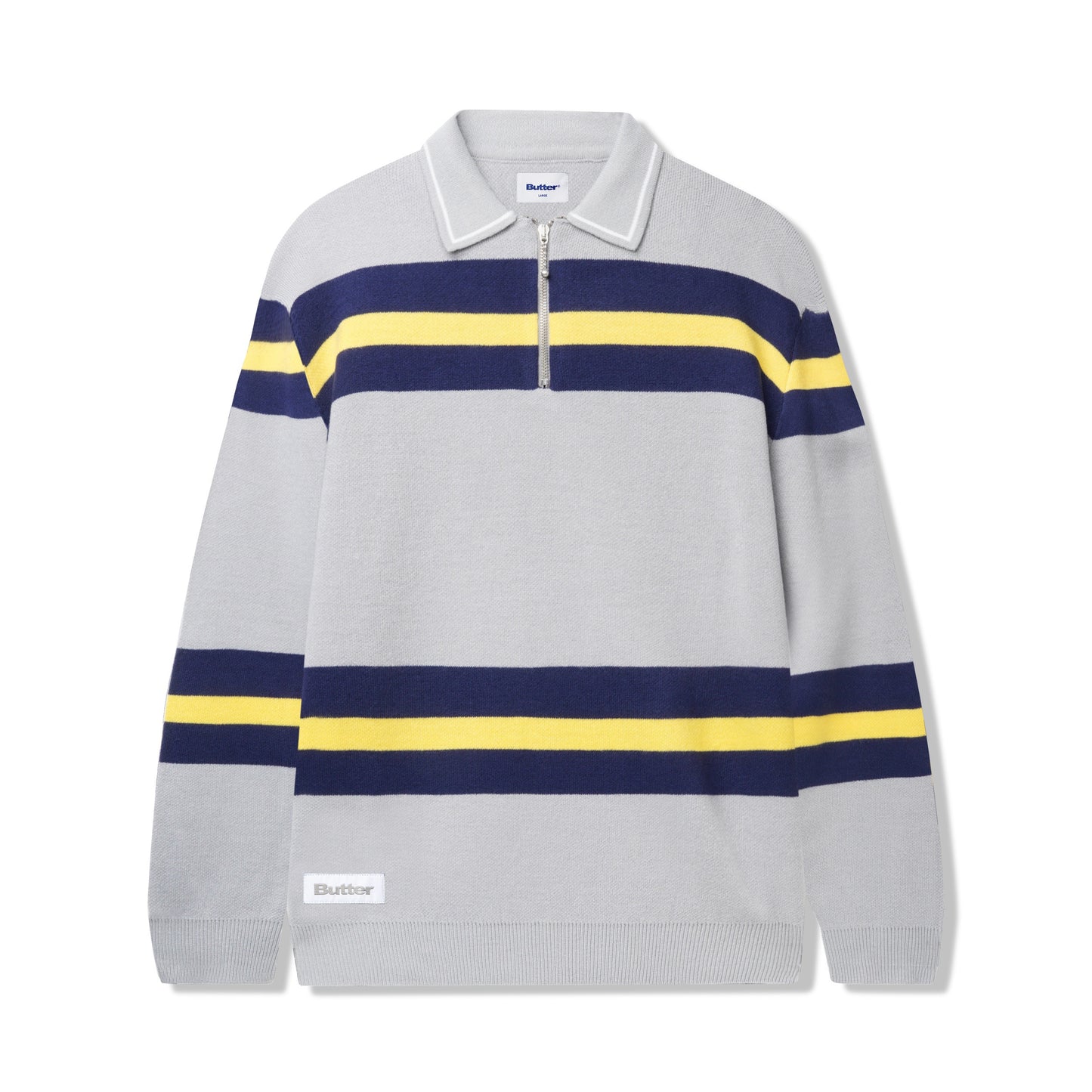 Polo Knit Sweater - Grey