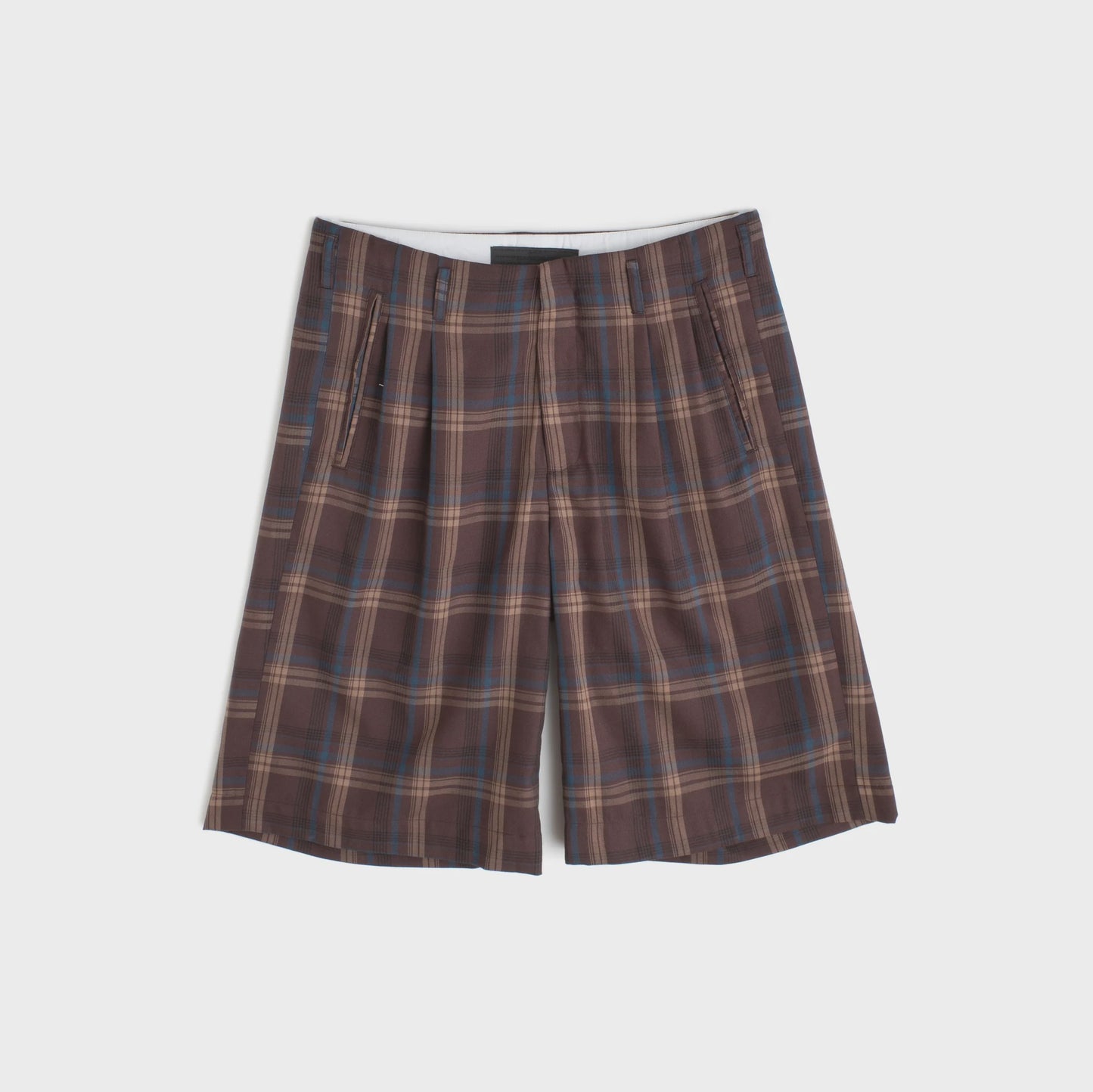 Hollywood Waist Plaid Shorts - Tartan