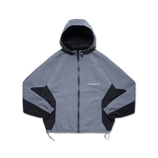 Reversible 'Grid' Jacket - Grey Plaid / Black Reflective