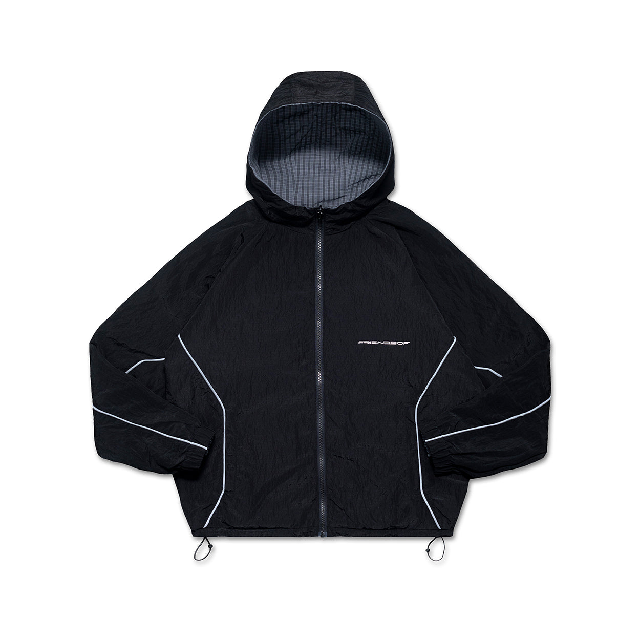 Reversible 'Grid' Jacket - Grey Plaid / Black Reflective