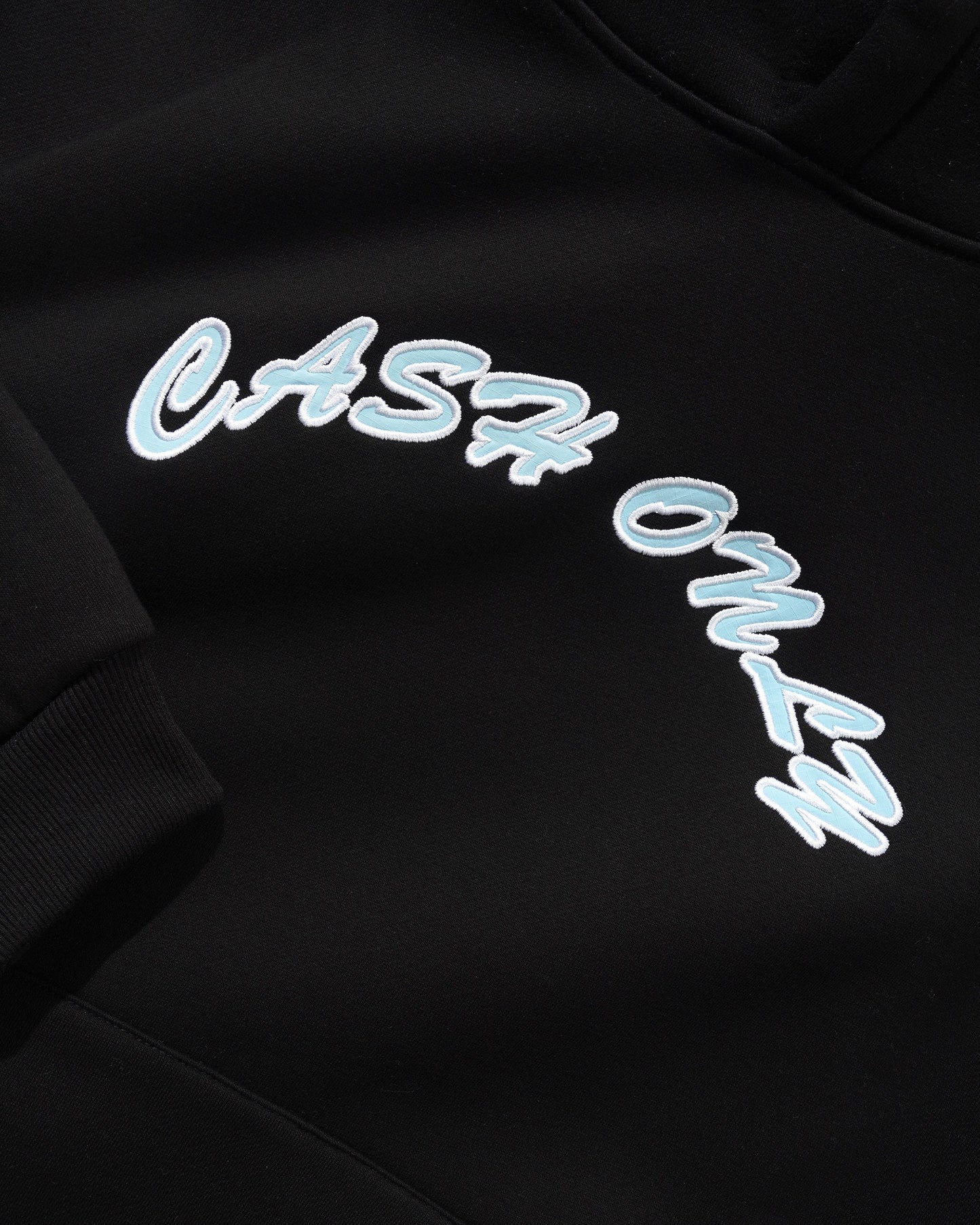 Ripstop Logo Applique Pullover Hood - Black