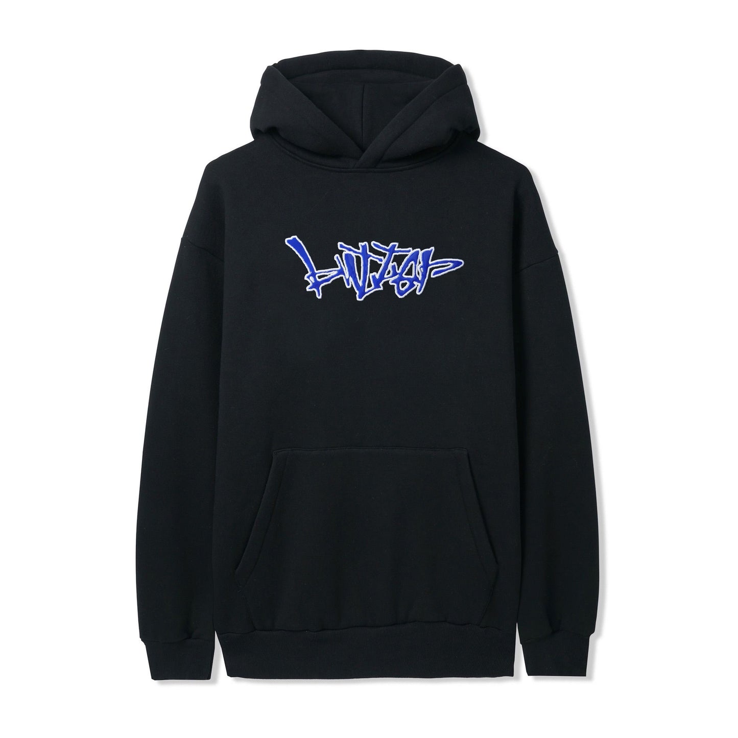 Scratch Applique Pullover Hoodie - Black