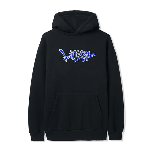 Scratch Applique Pullover Hoodie - Black