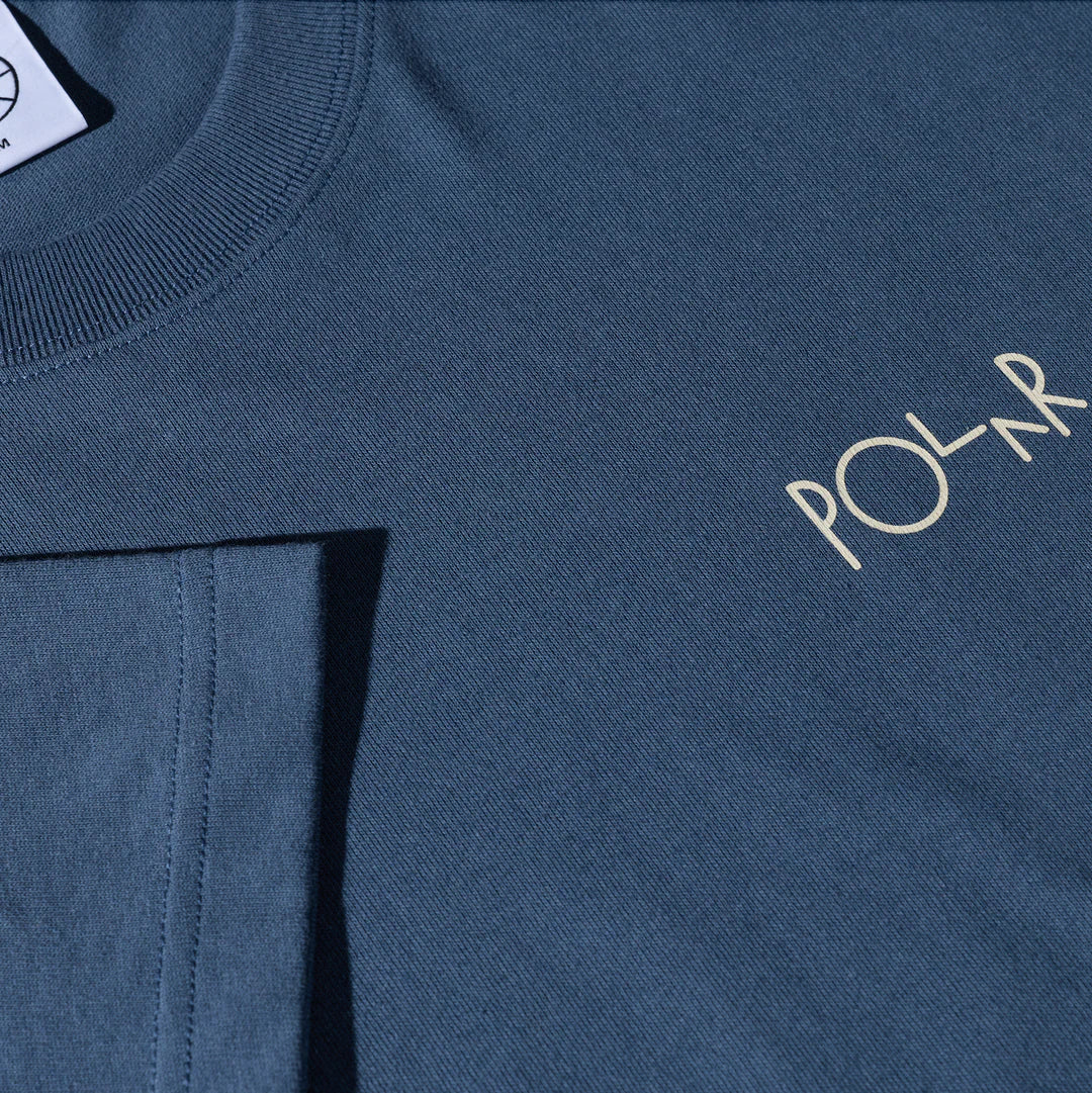 Contrast Tee Stroke Logo - Grey Blue