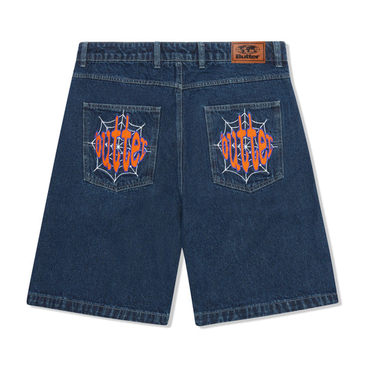 Spider Denim Shorts - Dark Indigo