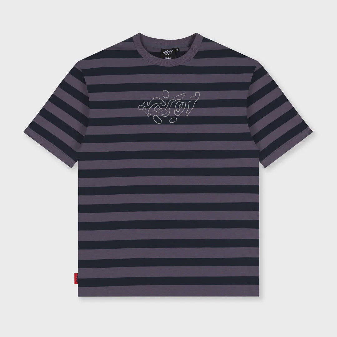 Jigsaw Striped Tee - Purple Navy