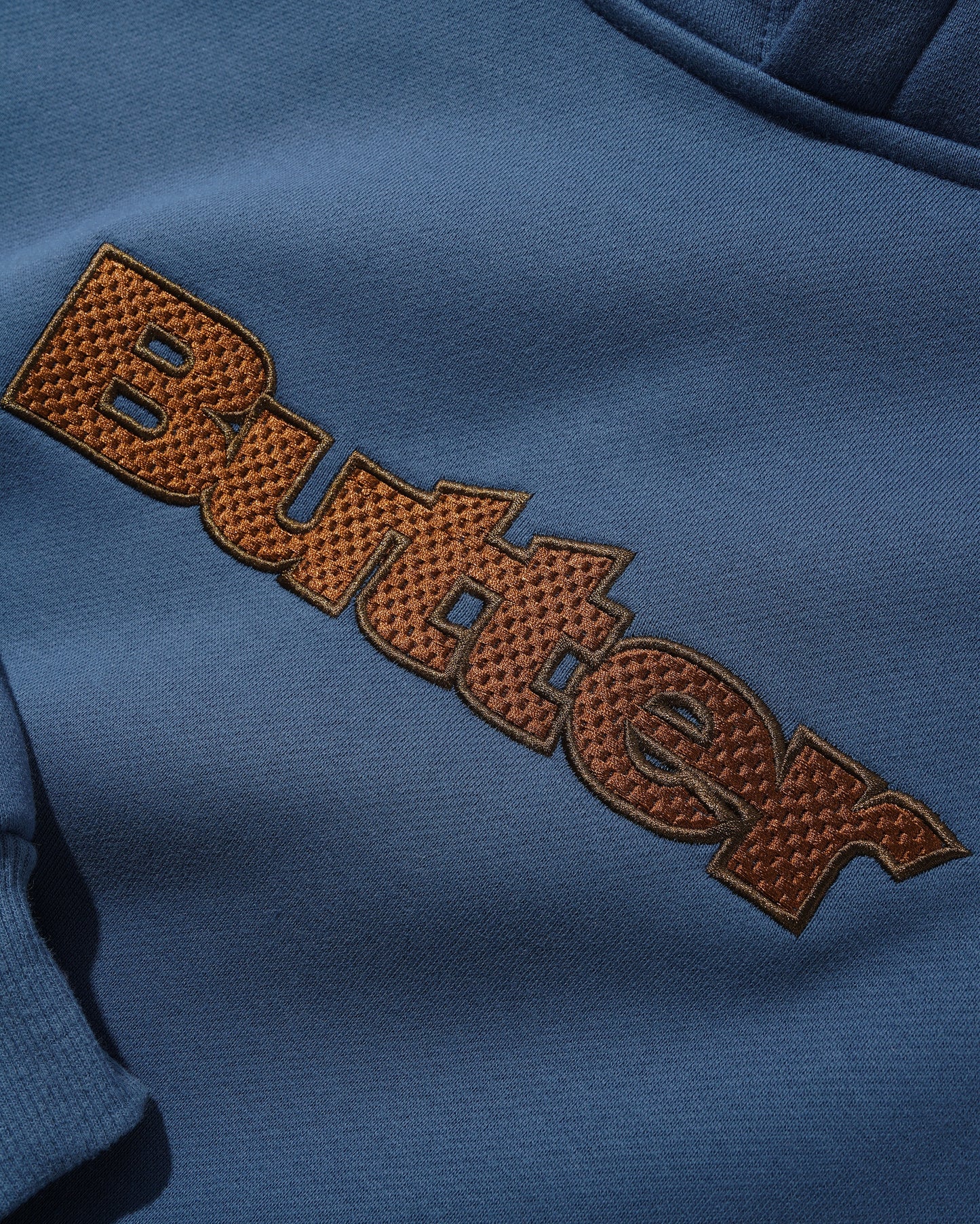 Textured Logo Pullover Hood - Navy