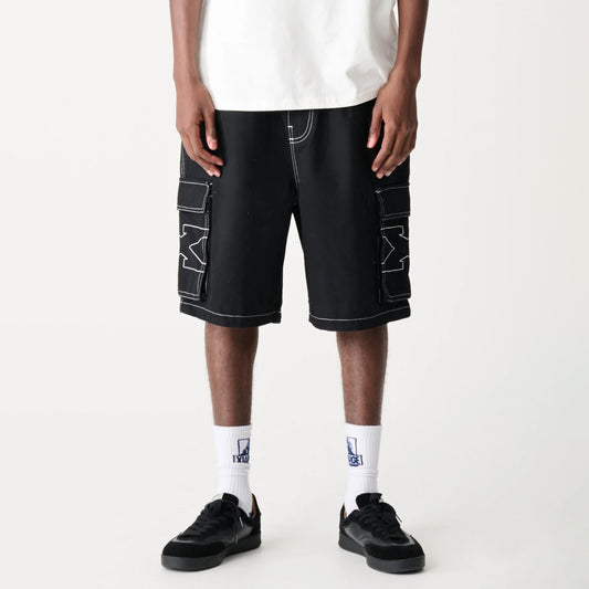 X Contrast Cargo Short - Black