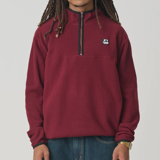 Half Zip Crew - Burgundy