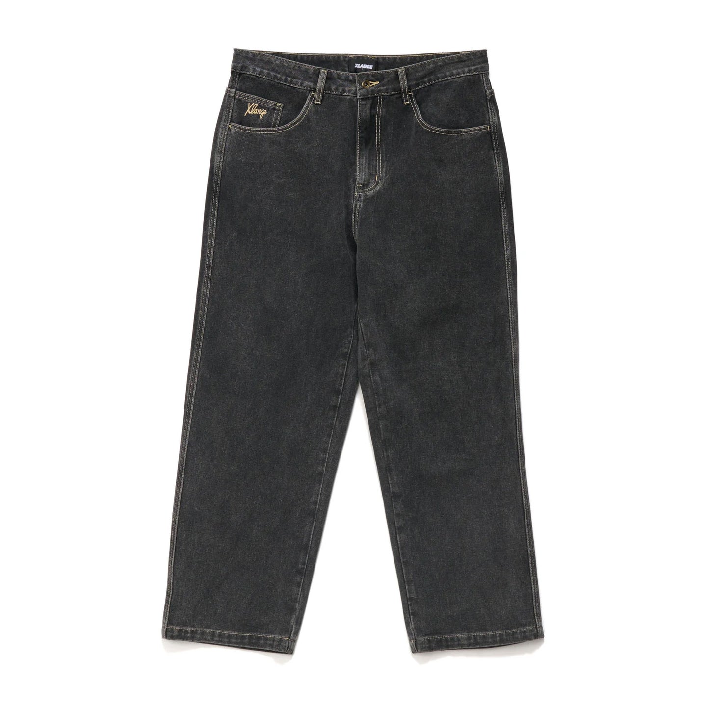 Folded Crown Bull Denim Pant - Double Dye Black