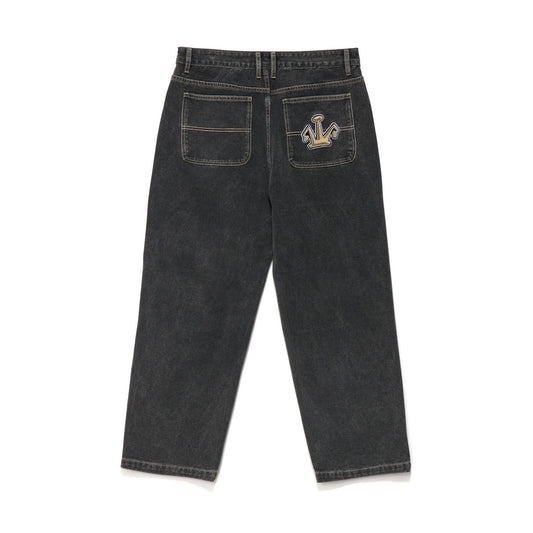 Folded Crown Bull Denim Pant - Double Dye Black