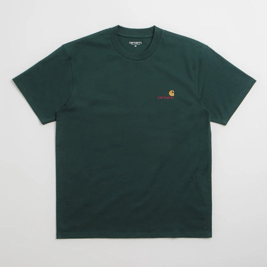 S/S American Script T-Shirt - Dark Fir