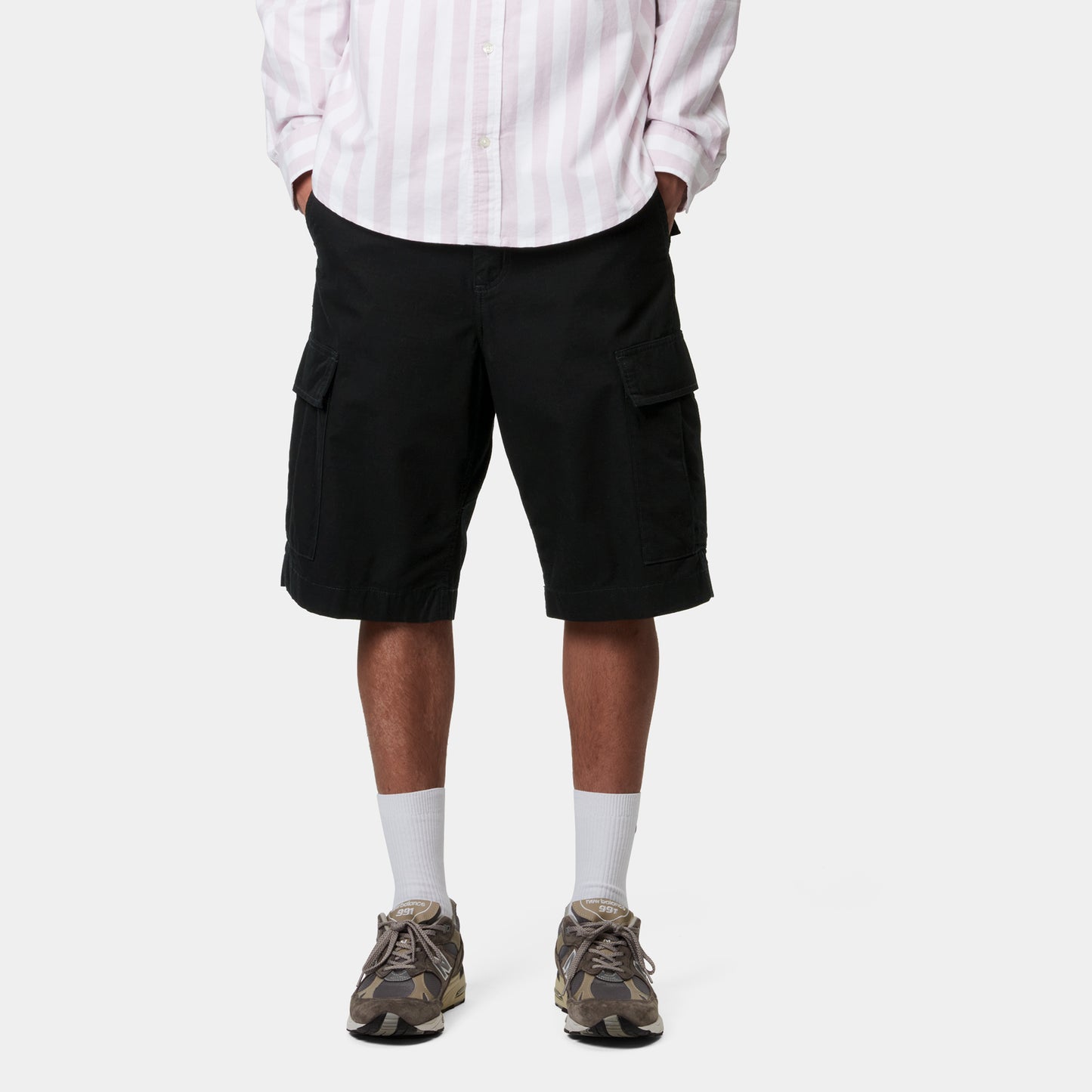 Regular Cargo Short - Garment Dyed Black