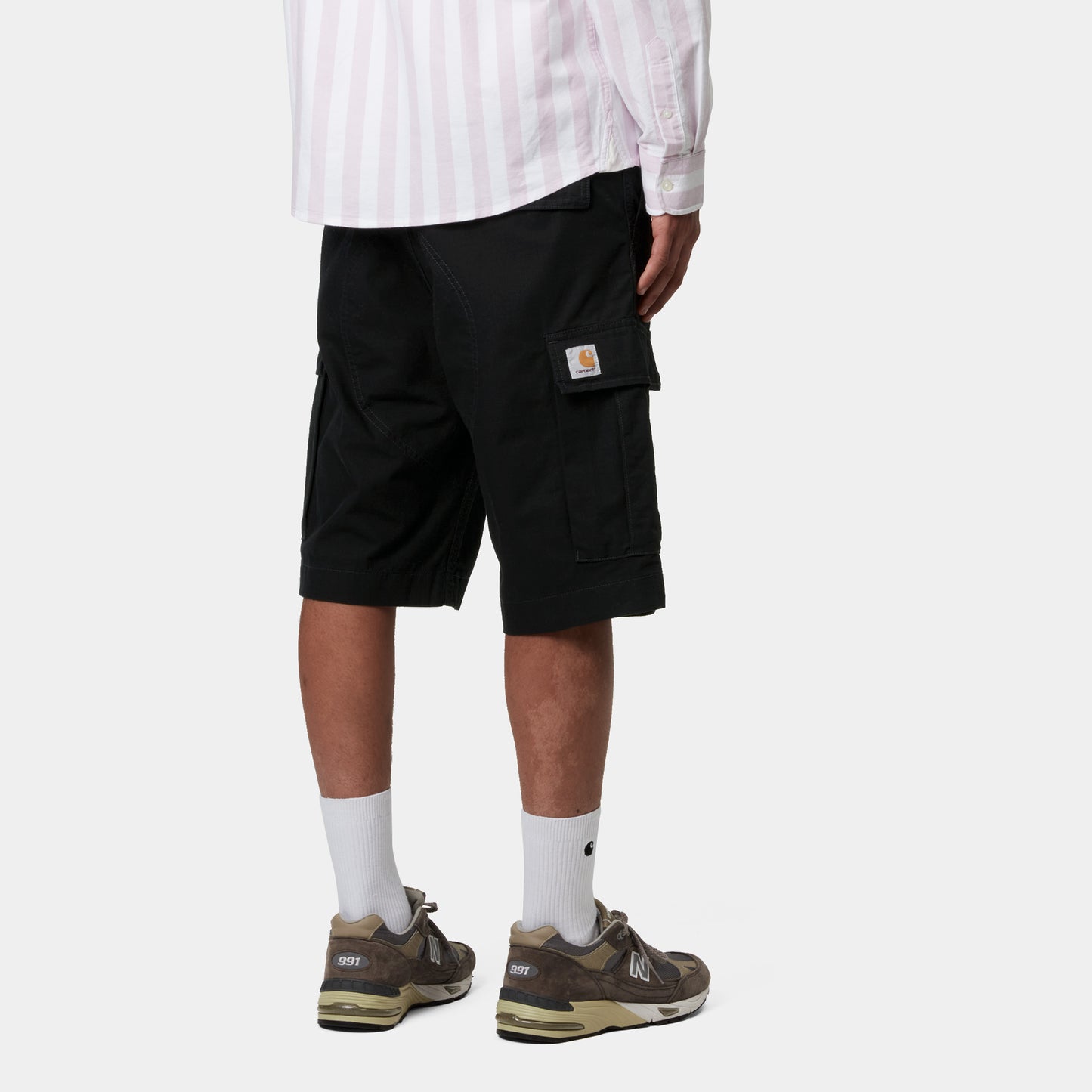 Regular Cargo Short - Garment Dyed Black