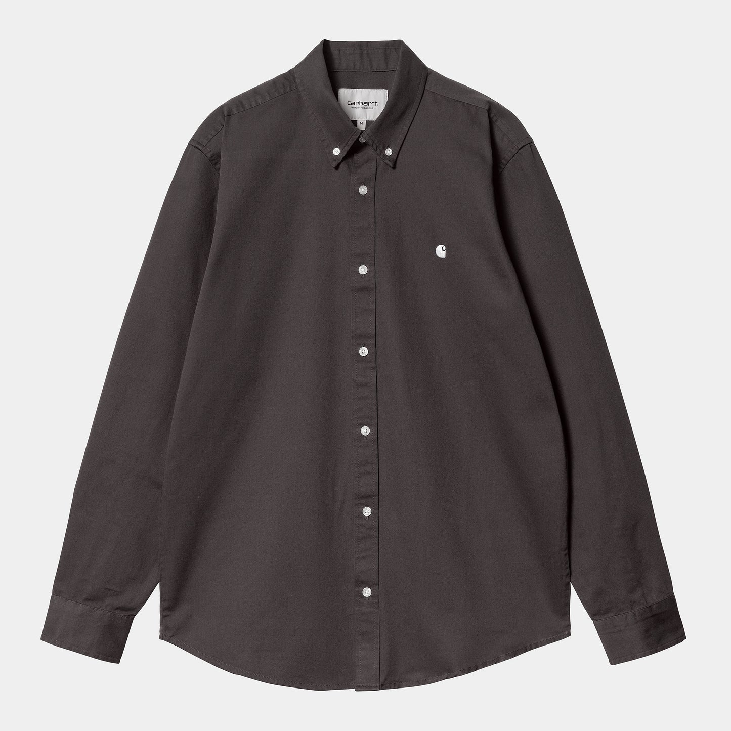 L/S Madison Shirt - Charcoal/White