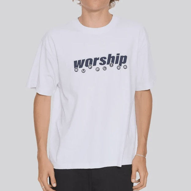 Line Stepper Tee - White