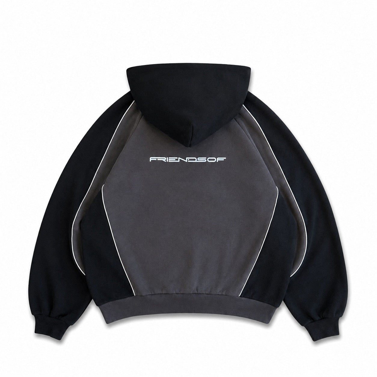 Friends Of 'Oval' Panel Hoody - Black / Reflective