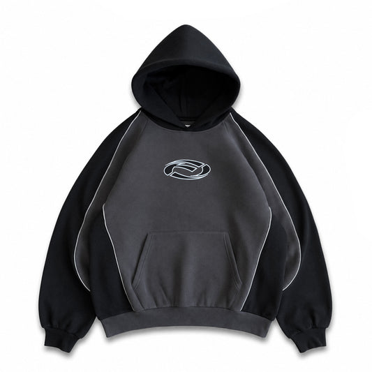 Friends Of 'Oval' Panel Hoody - Black / Reflective