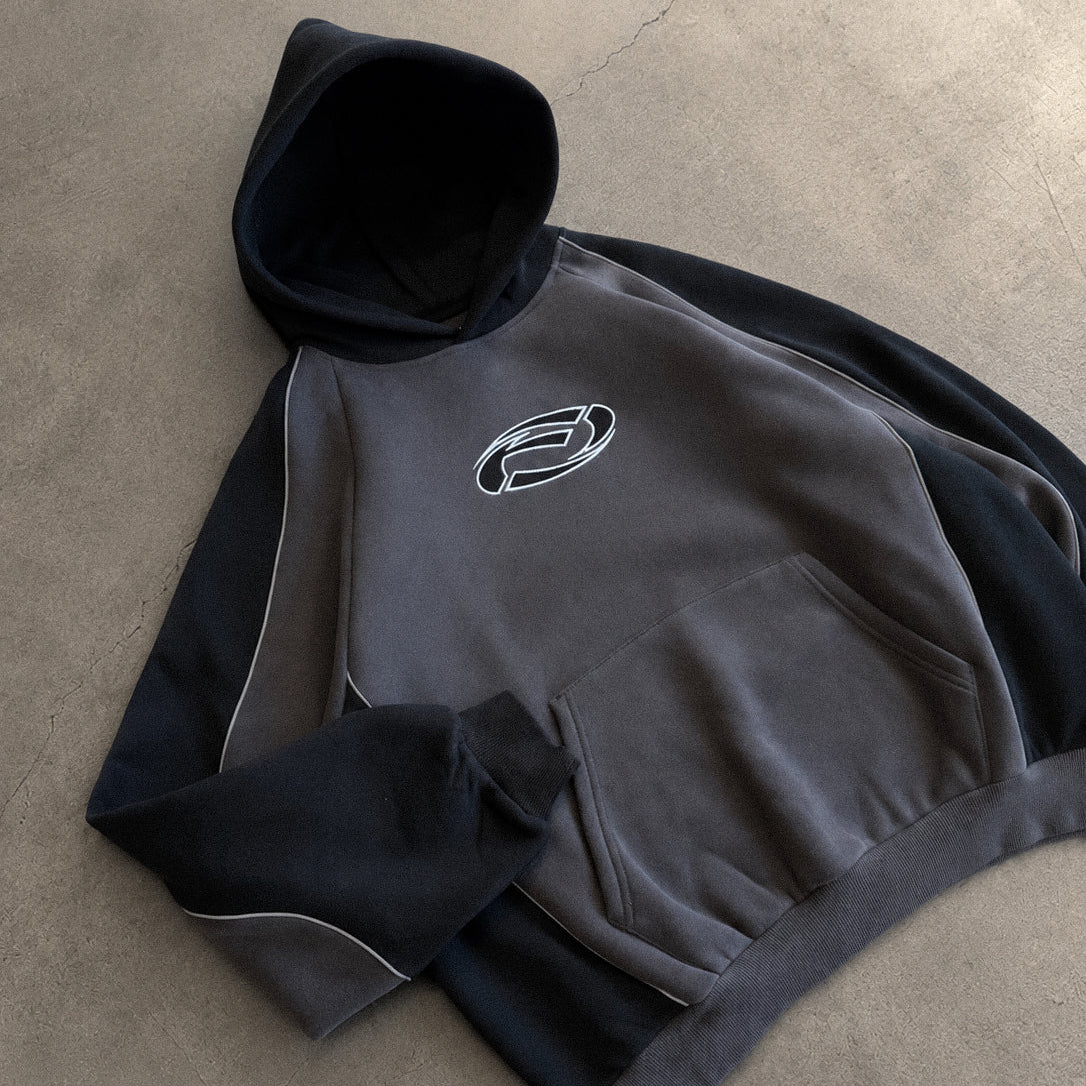 Friends Of 'Oval' Panel Hoody - Black / Reflective