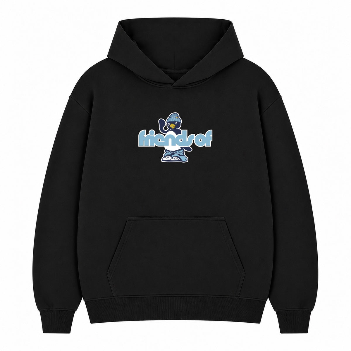 Friends Of 'Little Penguin' Hoody - Black / Sky
