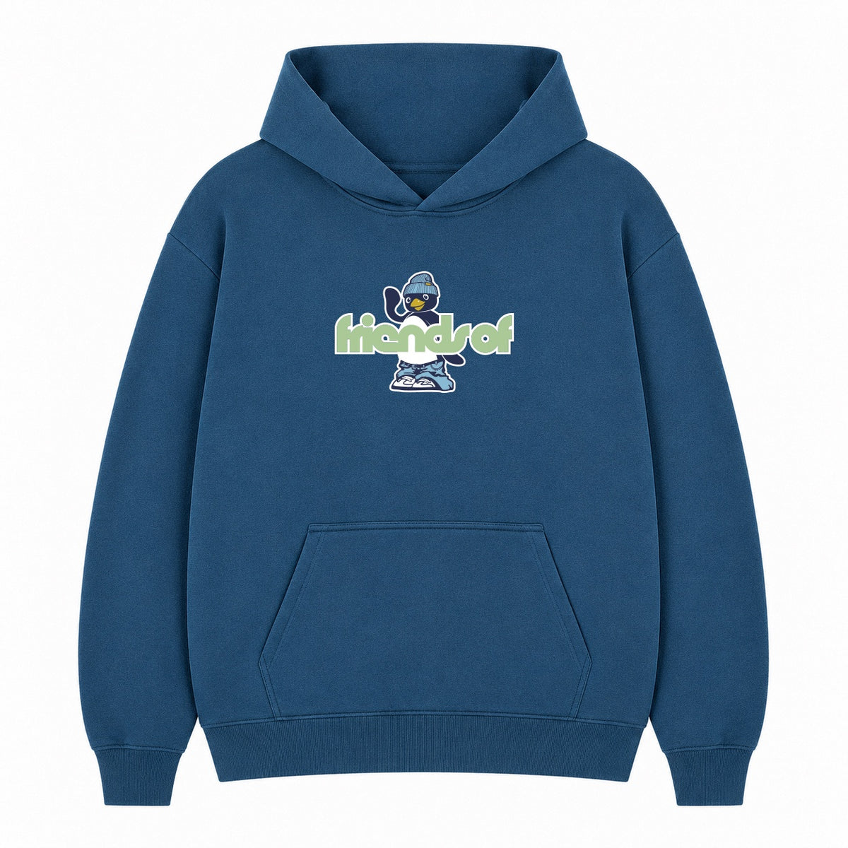 Friends Of 'Little Penguin' Hoody - Blue / Lime