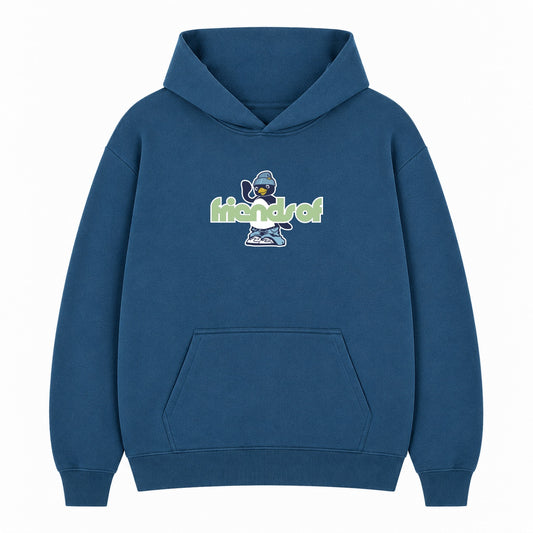 Friends Of 'Little Penguin' Hoody - Blue / Lime