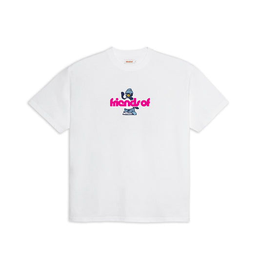Friends Of 'Little Penguin ' T- Shirt - White/Pink