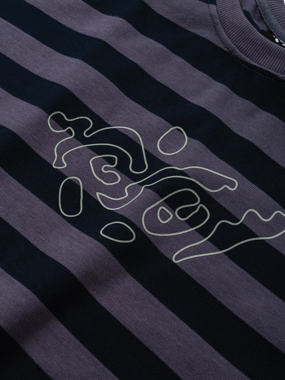 Jigsaw Striped Tee - Purple Navy