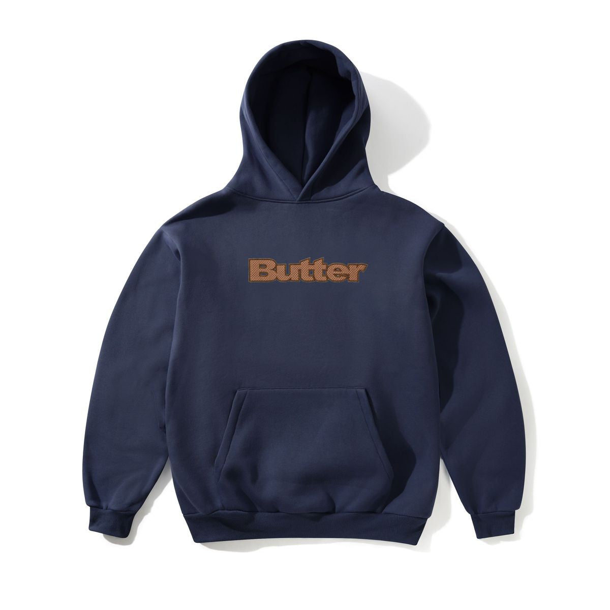 Textured Logo Pullover Hood - Navy