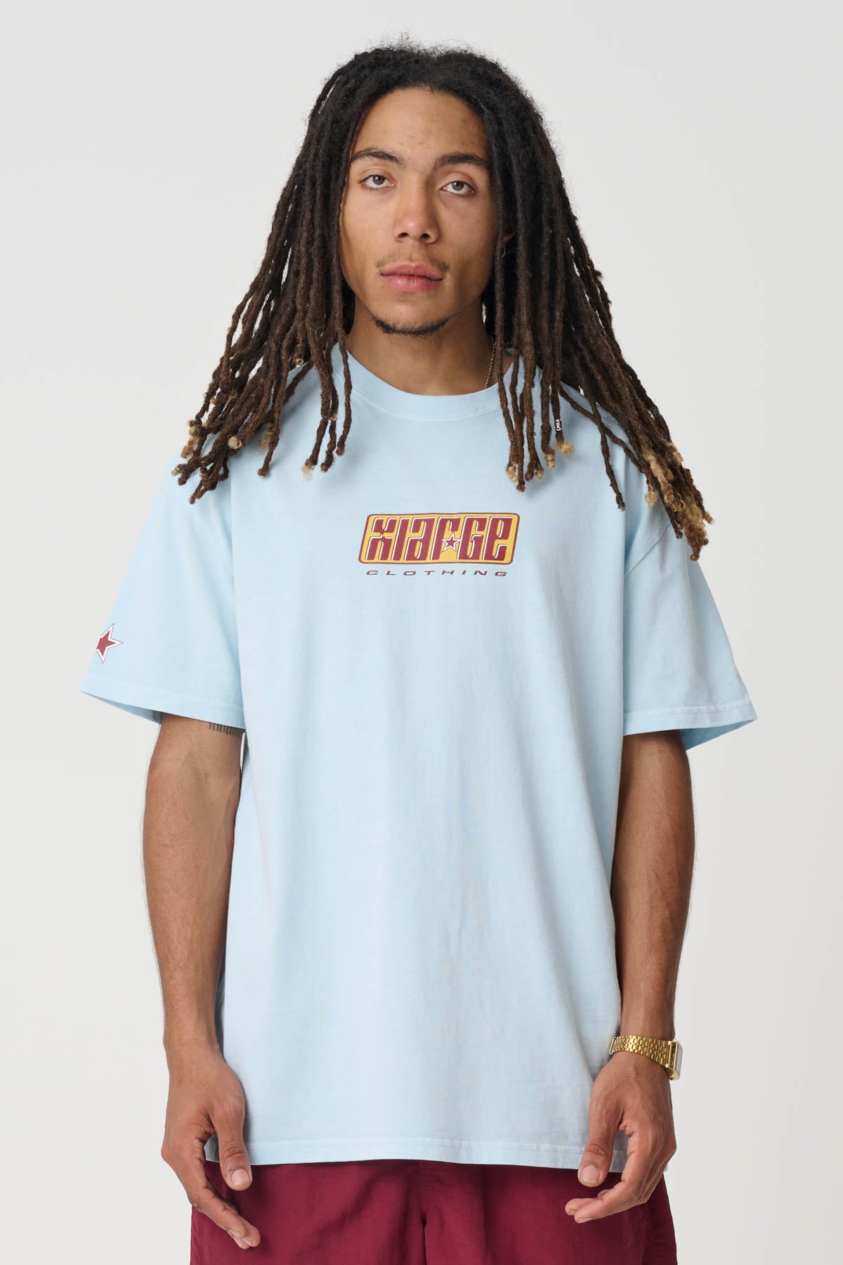 Star Slanted Tee - Pigment Ice Blue