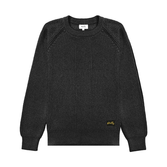 Cable-Knit Crew Sweater - Black