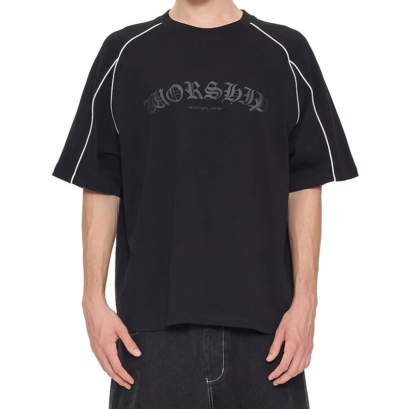 Frequency Panel Oversize Raglan Tee - Black