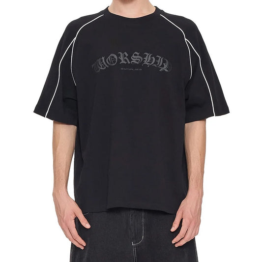 Frequency Panel Oversize Raglan Tee - Black