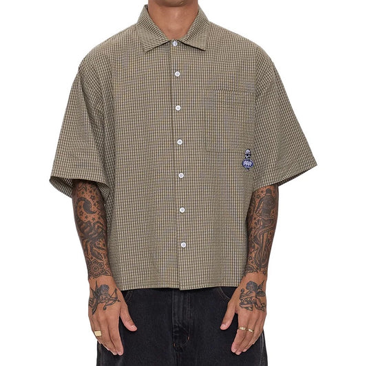 Jaws Box Fit Cropped Short Sleeve Shirt - Kelp
