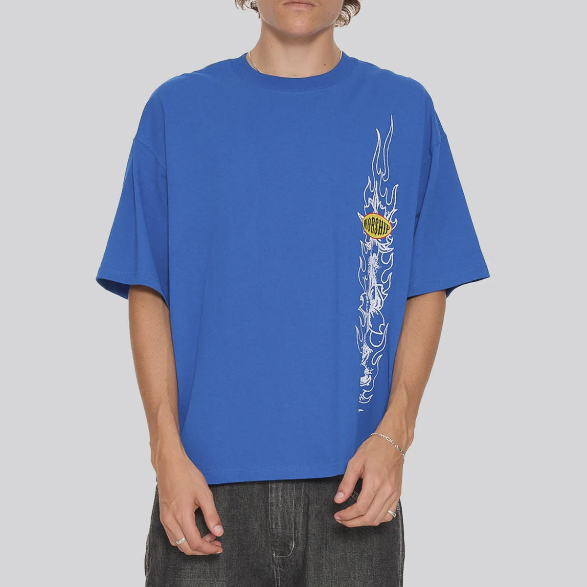 Tropical Heat Box Crop Tee - Sailor Blue